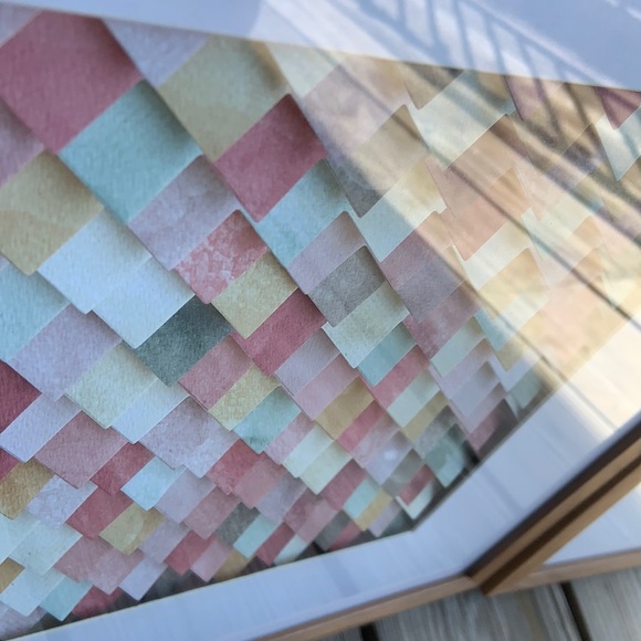 Framed Layered Paper Art Light Wood White Matte - Picture 4 of 5